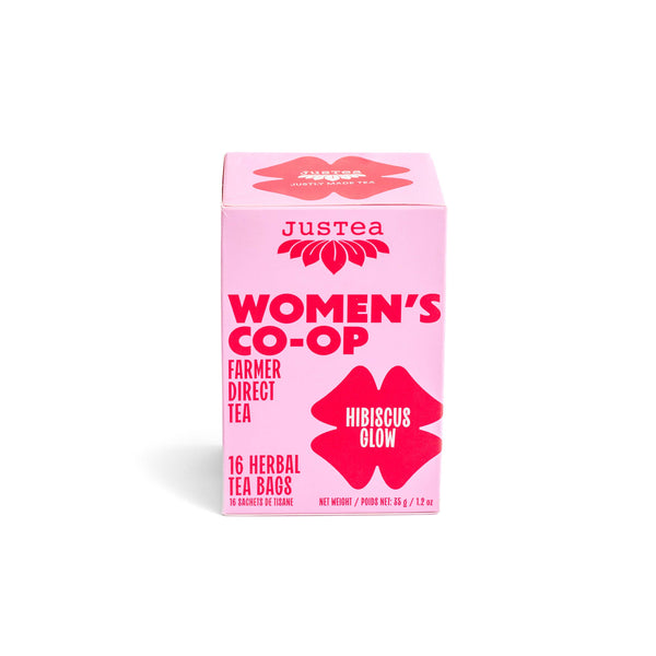 JusTea (No Duties | Ships from CAN/USA) - Hibiscus Glow Tea Bags - Organic, Fair-Trade, Herbal Tea