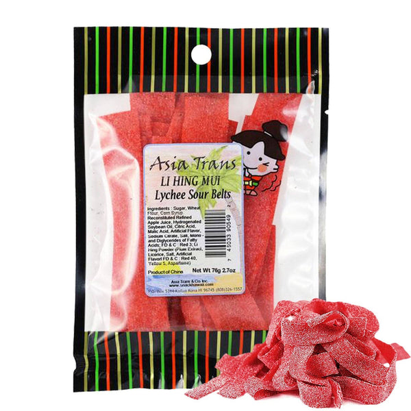 Snack Hawaii - Li Hing Mui Lychee Sour Belts: 2.7 oz