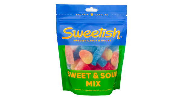 Sweetish- Swedish Candy Wholesale - Sweetish Signature Sweet and Sour Mix 1/2lb Bag (12-Pack)