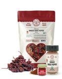 Pure Indian Foods - Ghost Pepper (Smoked Bhut Jolokia), Certified Organic: 1.9 oz Glass Bottle / Ground
