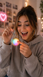 Novelty Brands - Fun Doh Dumpling Light-Up Click Fidget Keychain- 12/Display : Wholesale Price