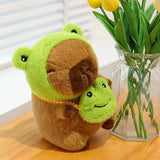 Showcase - Capybara 9" Kawaii Matching Frog Hat & Purse Plush Toy (1pc)