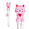 Urban Tokyo - Pink Cat Training Chopsticks Plastic With Adjustable Silicon