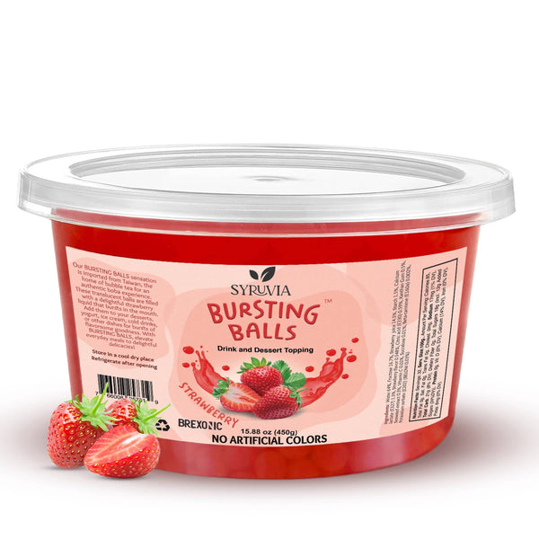 Syruvia - Strawberry Flavored Popping Boba 1 LB