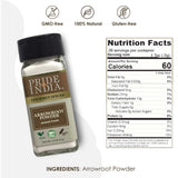 PRIDE INDIA BRANDS - Gourmet Arrowroot Ground Powder: 1.8 oz