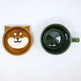 Urban Tokyo - Shiba Inu Design 7oz Coffee Mug With Saucer Lid 3"H (6/36)