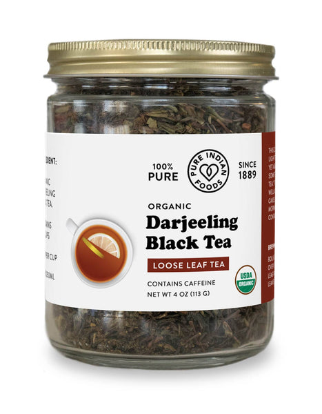 Pure Indian Foods - Darjeeling Black Tea, Certified Organic - 4 oz