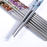 Urban Tokyo - 5 Piece Floral Chopsticks Set Stainless Steel (10/200)