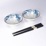 Urban Tokyo - Great Wave Double Rice Set of 10oz 4.5"D Bowl With Chopsticks Gift Set 1/16)