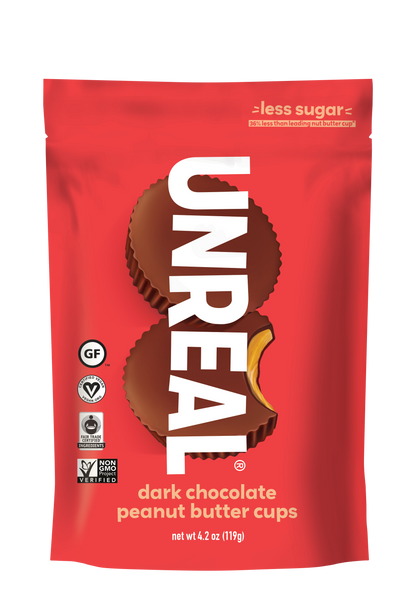 UNREAL - Dark Chocolate Peanut Butter Cups - 6 Bag Case