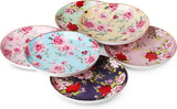 Brew To A Tea - BTaT Floral Dessert Plates Set of 6, 8-Inch Deep
