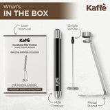 Kaffe - Kaffe Handheld Milk Frother with Stand: Black