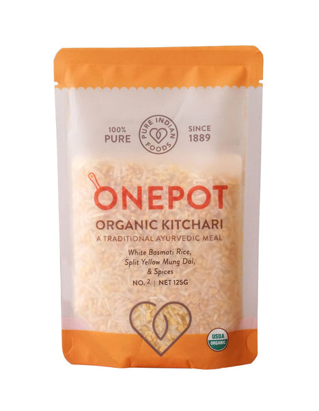 Pure Indian Foods - OnePot Kitchari Single Pack Ready-to-Cook Meals, Organic: No.1 - Sprouted Brown Rice & Sprouted Whole Mung Beans