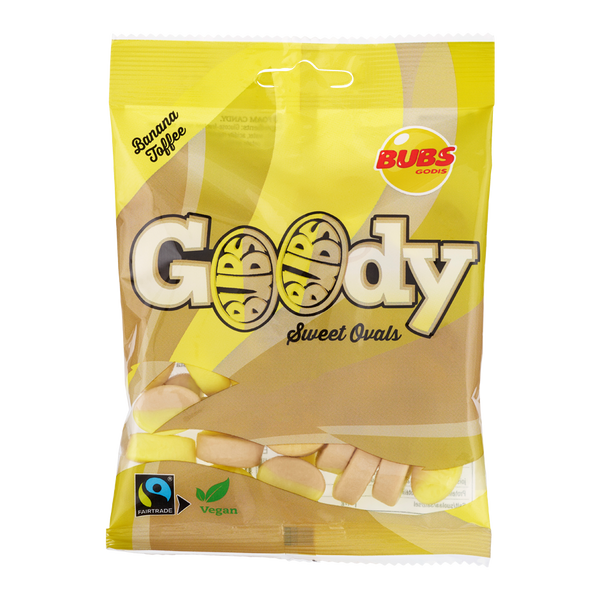 Sweetish- Swedish Candy Wholesale - BUBS Goody Banana Toffee Ovals 90g