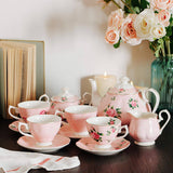 Brew To A Tea - BTaT Floral Tea Set - Teapot & Cups for Elegant Tea Time