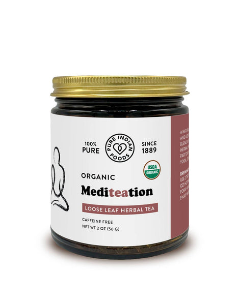 Pure Indian Foods - Mediteation Loose Leaf Herbal Tea, Certified Organic - 2oz