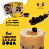 Twrl Milk Tea - Brown Sugar Boba Toppings 6 Pack - Instant, Ready in <1 min