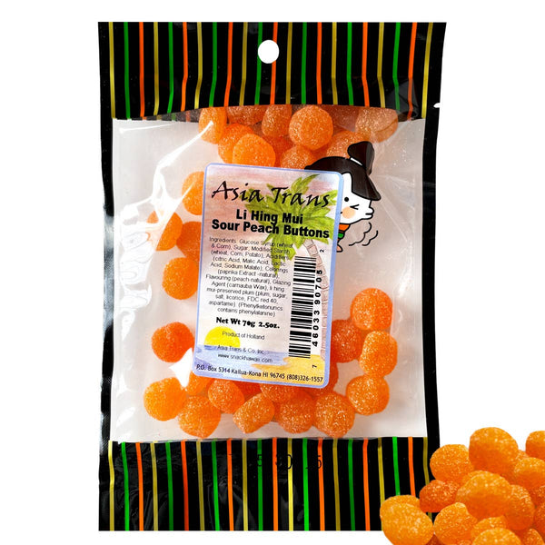 Snack Hawaii - Li Hing Mui Sour Peach Buttons