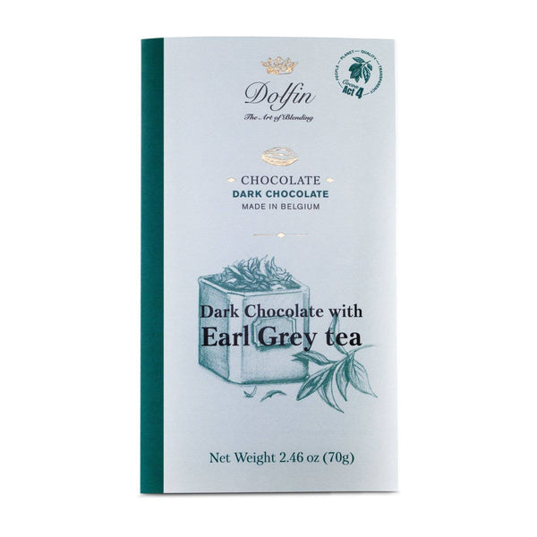 Belgium's Chocolate Source - Dolfin Dark Bar W/ Earl Grey Tea 60% Cocoa