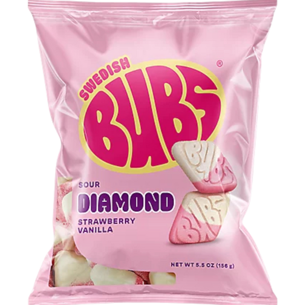 Cow Crack Wholesale - Bubs Sour Diamond Strawberry Vanilla Swedish Candy