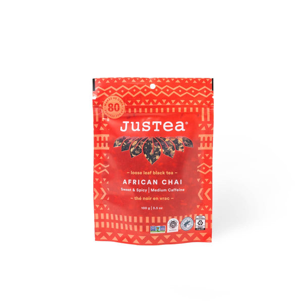 JusTea - African Chai Stand-up Pouch - Organic, Fair-Trade, Black Tea