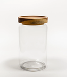 Lake & Oak Tea Co. - Glass Display Canister with Acacia Wood Lid: Medium