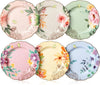 Brew To A Tea - BTaT Floral Porcelain Dessert Plates Set of 6, 8 Inch