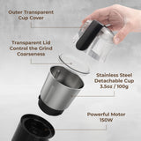 Kaffe - Kaffe Electric Blade Coffee Grinder w/ Removable Cup (4.5oz): Black