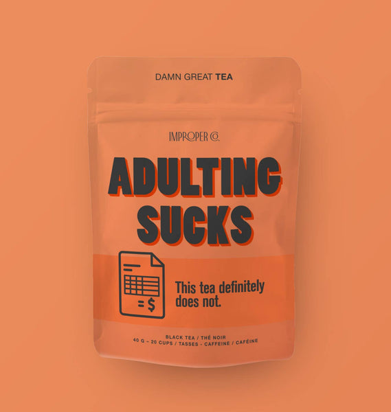 Improper Co. (No duties | Ships from CAN/USA) - Adulting Sucks Black tea, 20 Servings, Flavoured Tea Blend