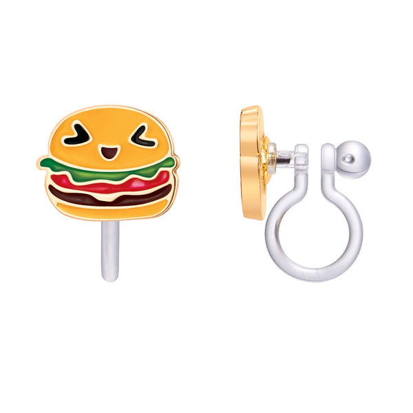 Girl Nation - CLIP ON Cutie Earrings- Happy Hamburger