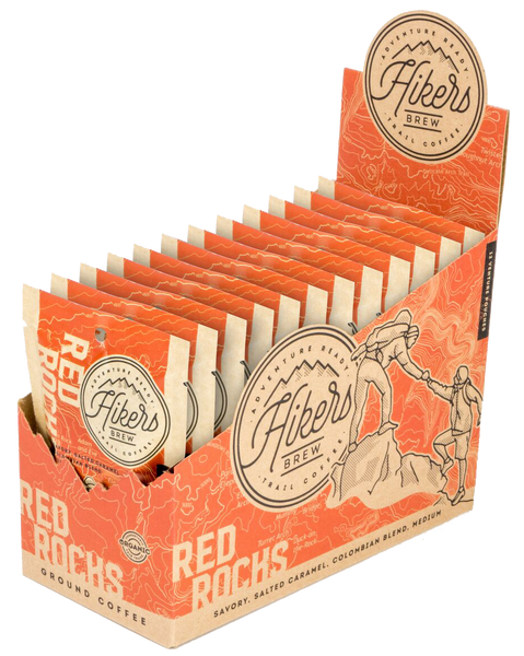 Hikers Brew Coffee - Red Rocks - Salted Caramel Flavored Coffee - 12 Pouches