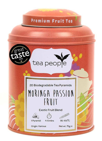 Tea People - Moringa Passion Fruit - 20 Pyramid Tin Caddy