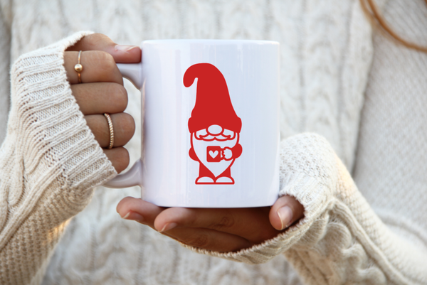 M.B. Paper Design - Valentine Gnome with Heart Coffee Cup - Coffee Mug