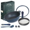 Tiborang - TIBORANG 12.6 inches Blue Nonstick 8in1 Multipurpose Pan