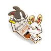 Flair Fighter - Running on Caffeine Bunnies Enamel Pin