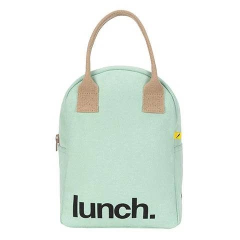 Fluf - Zipper Lunch Bag - 'Lunch' Mint