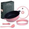 Tiborang - TIBORANG 11 inches Pink Nonstick 7in1 Multipurpose Pan