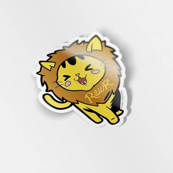 Flair Fighter - Rawr Lion Cat Vinyl Sticker