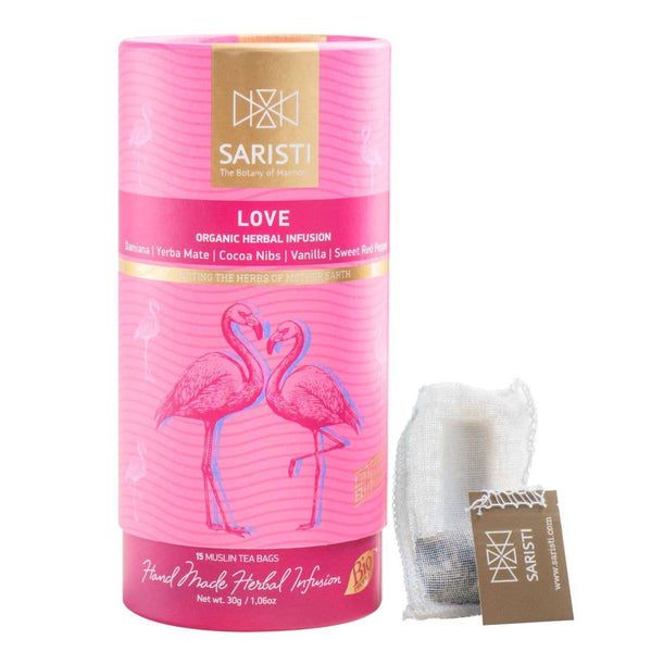 SARISTI - Love Golden Edition carton tube, 15 muslin tea bags, 30g