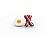 Unpossible Cuts - Bacon and Eggs Mismatch Food Earrings