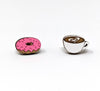 Unpossible Cuts - Coffee & Donut Mismatch Wood Earrings