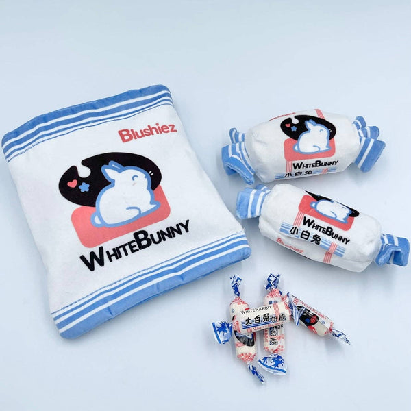 Blushiez - White Bunny Candy Interactive/Nosework 3 Piece Dog Toy