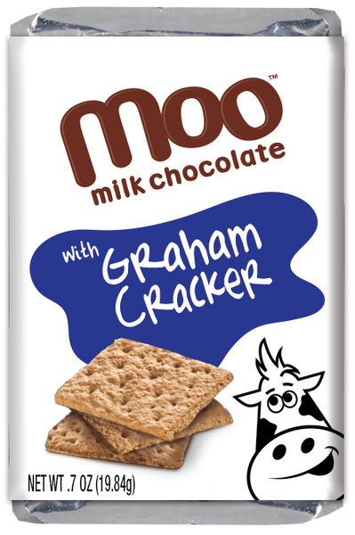 MOO Organic Chocolates - Natural Graham Cracker & Milk Chocolate Mini Bars, 0.7 oz
