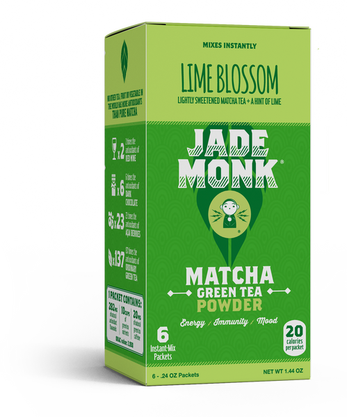 Jade Monk Matcha - Non-GMO Lime Blossom Matcha 6 Count Carton