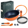 Tiborang - TIBORANG 12.6 inches Orange Nonstick 8in1 Multipurpose Pan