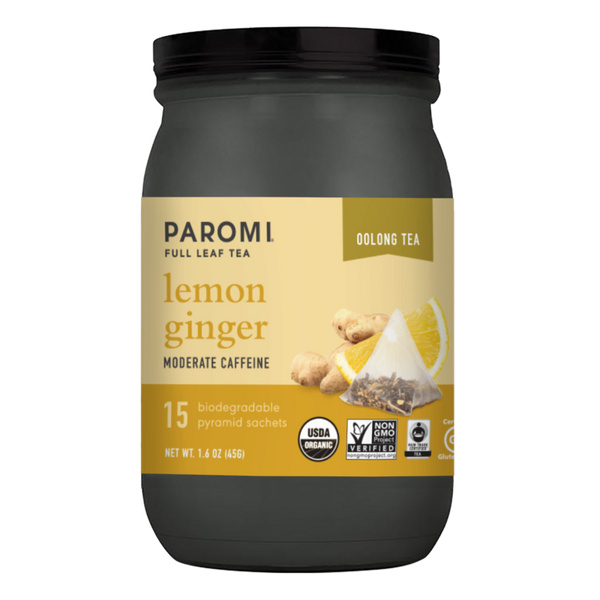 Paromi Tea - Lemon Ginger Oolong Tea - 15 Count Jars