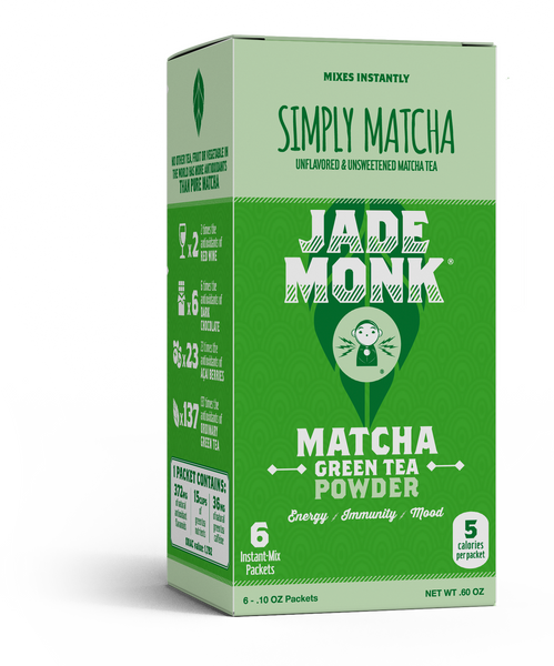 Jade Monk Matcha - Non-GMO, Sugar Free, Simply Matcha 6 Count Carton