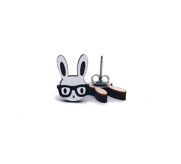 Unpossible Cuts - Nerd Bunny Earrings Fun Easter Gift