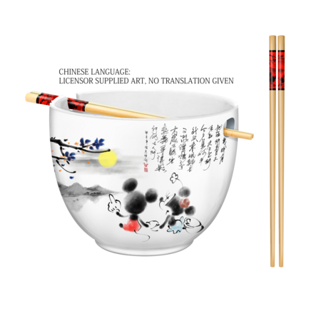 Silver Buffalo - Mickey and Minnie 20oz Ceramic Ramen Bowl with Chopsticks