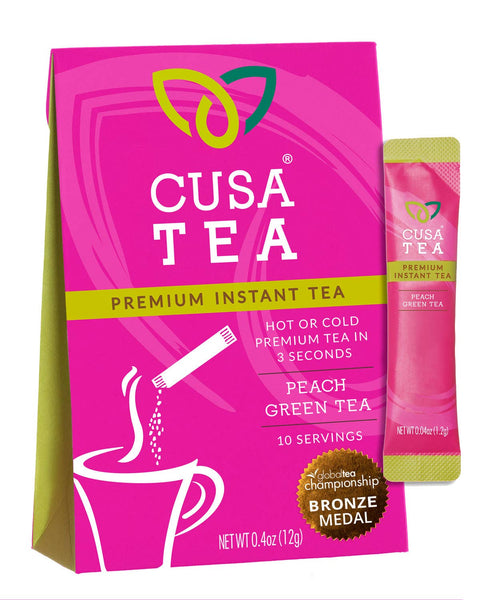 Cusa Tea and Coffee - Peach Green Instant Tea Box